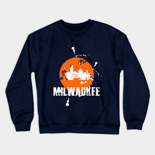 Milwaukee skyline Crewneck Sweatshirt by DimDom